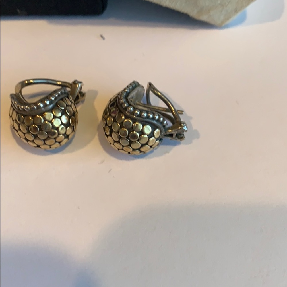 John Hardy silver and gold dot Buddha belly Earrings-
